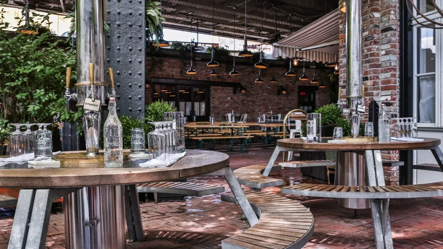 The Biergarten laid out on the terrace